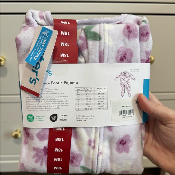 CARTERS fleece footed pajamas - Picture 3 of 7